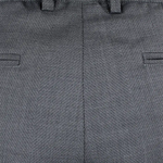 Pantalone con coulisse in lana grigio microfantasia tessuto