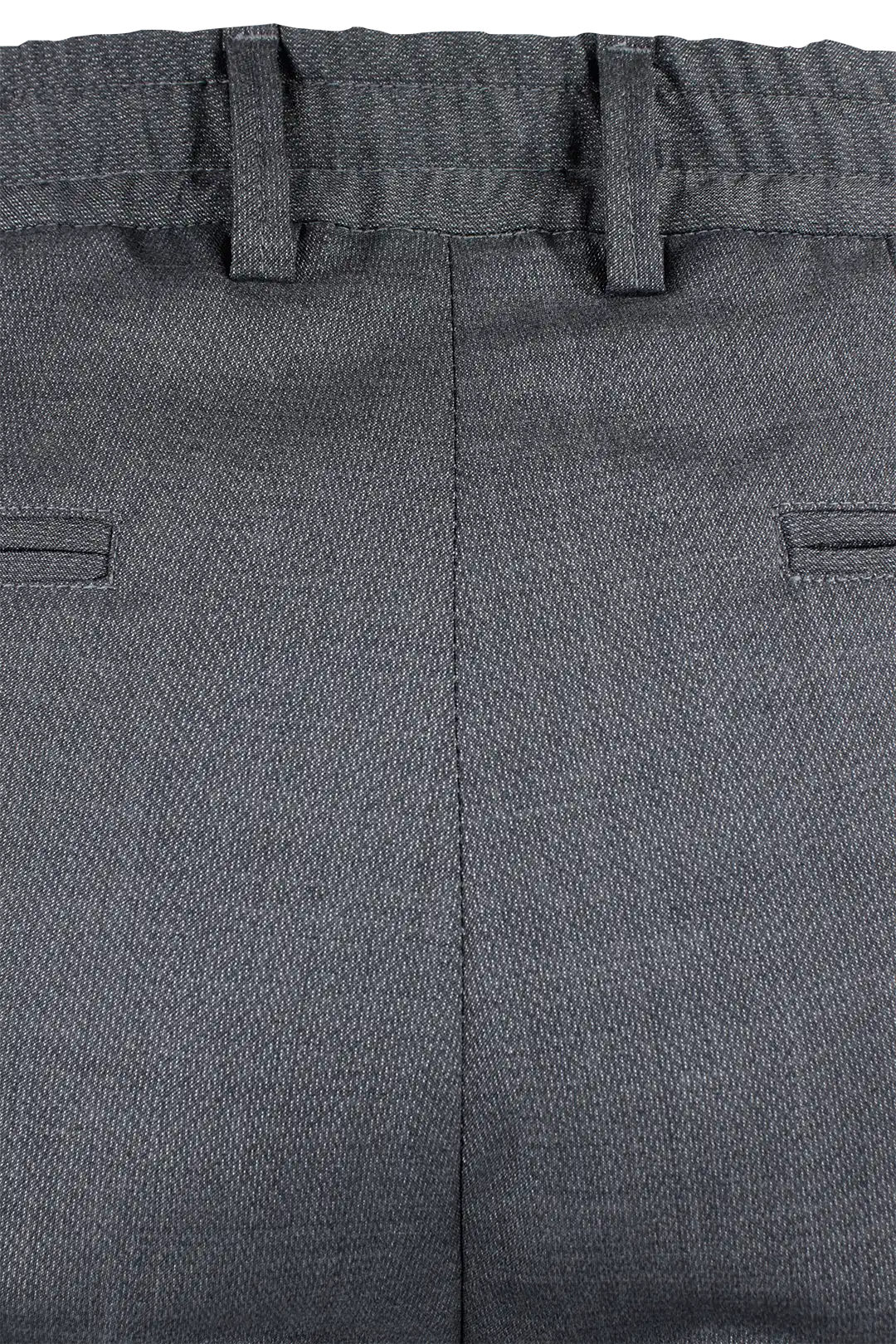 Pantalone con coulisse in lana grigio microfantasia tessuto