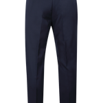 Pantalone con due pince e fibbie laterali in lana blu notte retro
