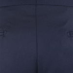 Pantalone con due pince e fibbie laterali in lana blu notte tessuto