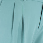 Pantalone con fibbie laterali in jersey verde acqua pince