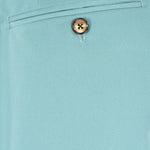 Pantalone con fibbie laterali in jersey verde acqua taschino