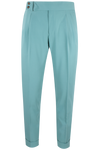 Pantalone con fibbie laterali in jersey verde acqua
