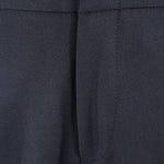 Pantalone con pince in lana blu notte patta