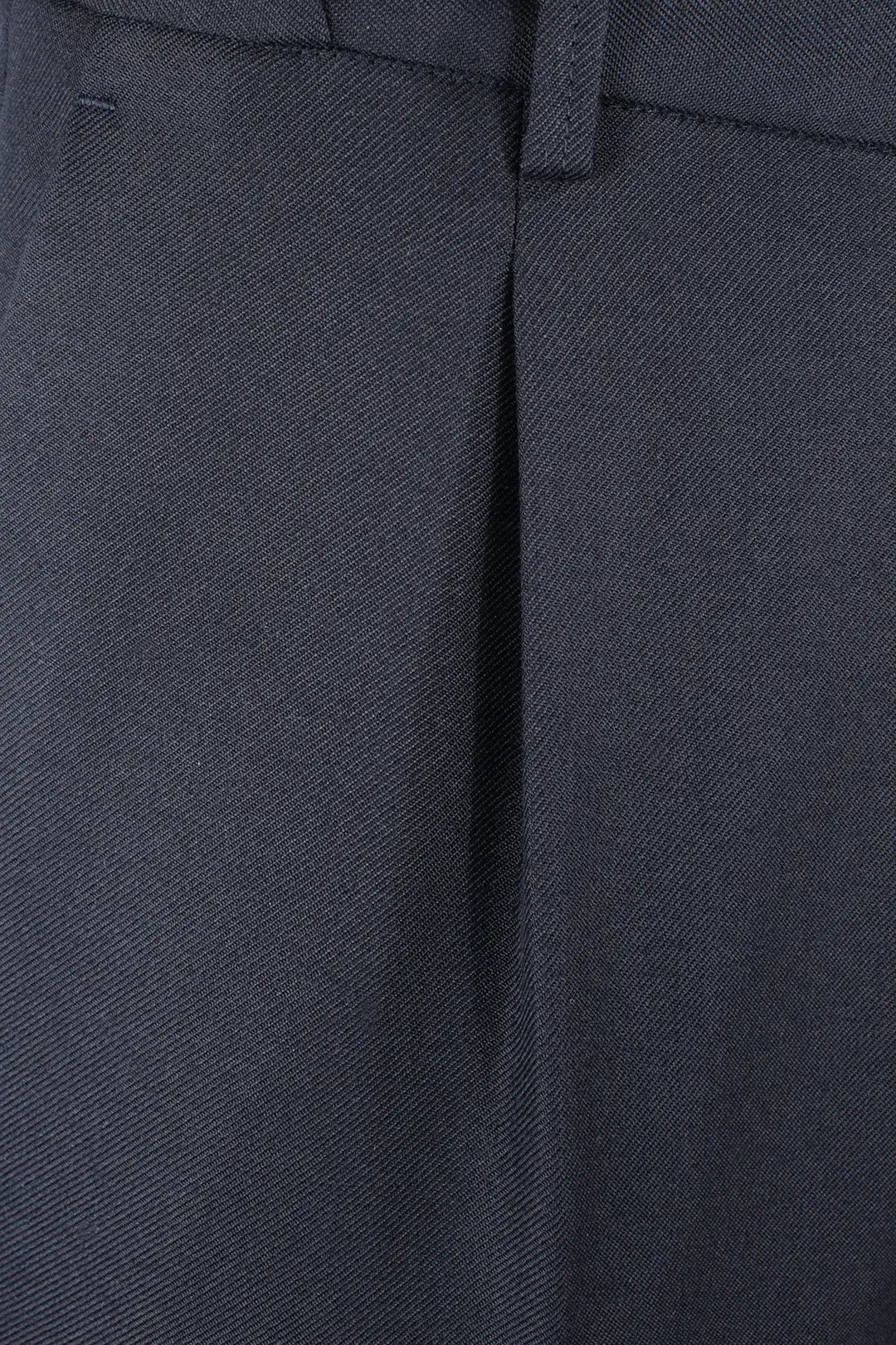 Pantalone con pince in lana blu notte pince