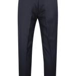 Pantalone con pince in lana blu notte retro