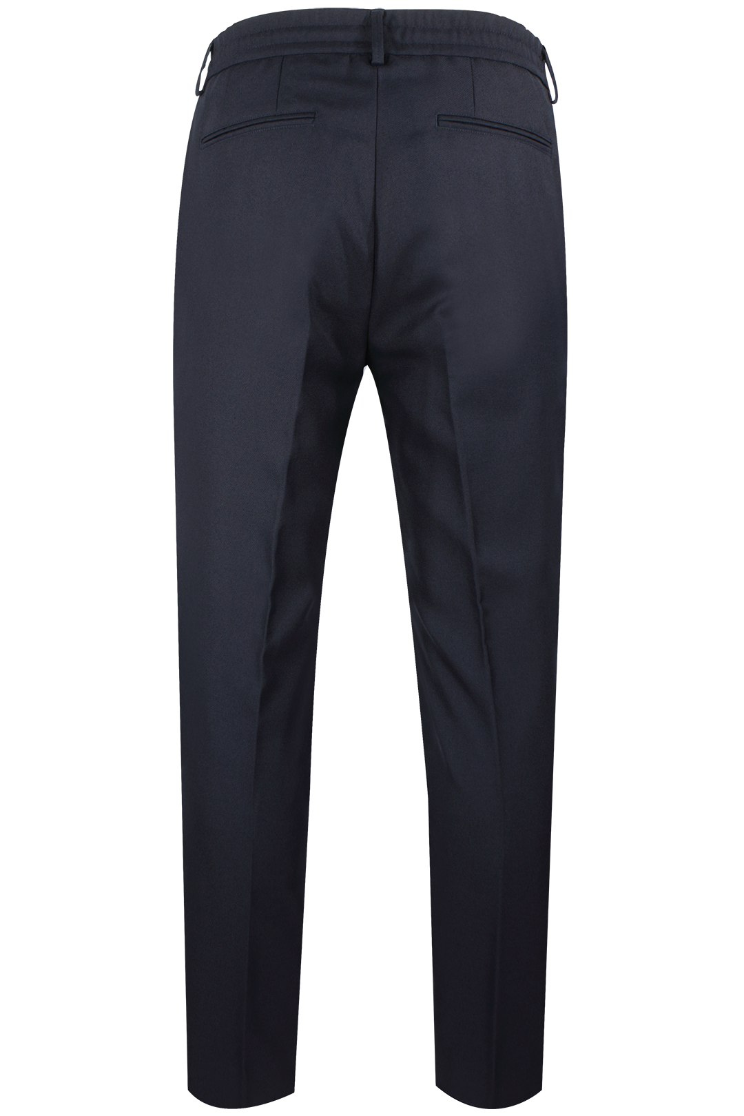 Pantalone con pince in lana blu notte retro