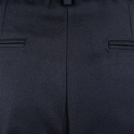 Pantalone con pince in lana blu notte tessuto