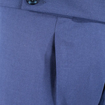 Pantalone con pince in tela di lana blu pince