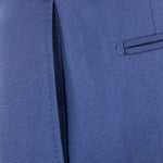 Pantalone con pince in tela di lana blu tasca