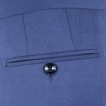 Pantalone con pince in tela di lana blu taschino