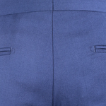 Pantalone con pince in tela di lana blu tessuto
