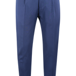 Pantalone con pince in tela di lana blu