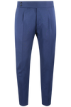 Pantalone con pince in tela di lana blu