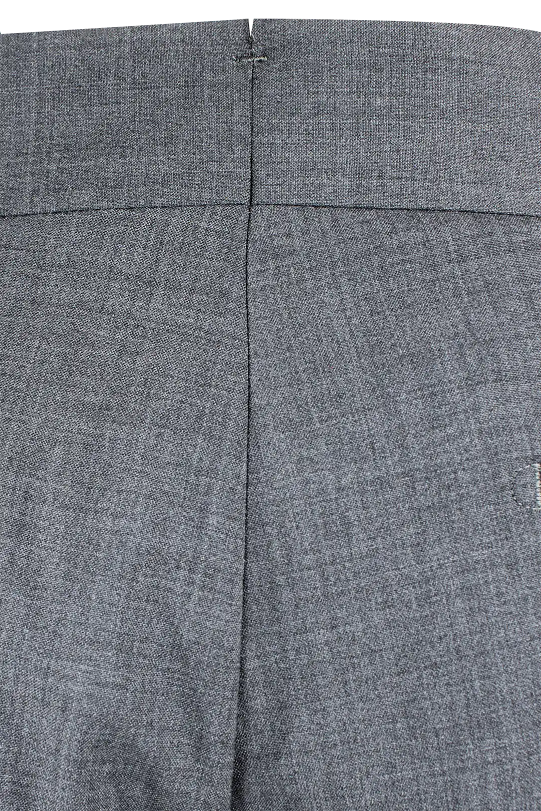 Pantalone con pince in tela di lana grigio tessuto