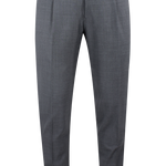 Pantalone con pince in tela di lana grigio