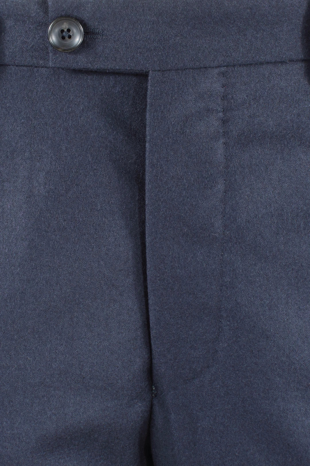 Pantalone in flanella di lana blu patta