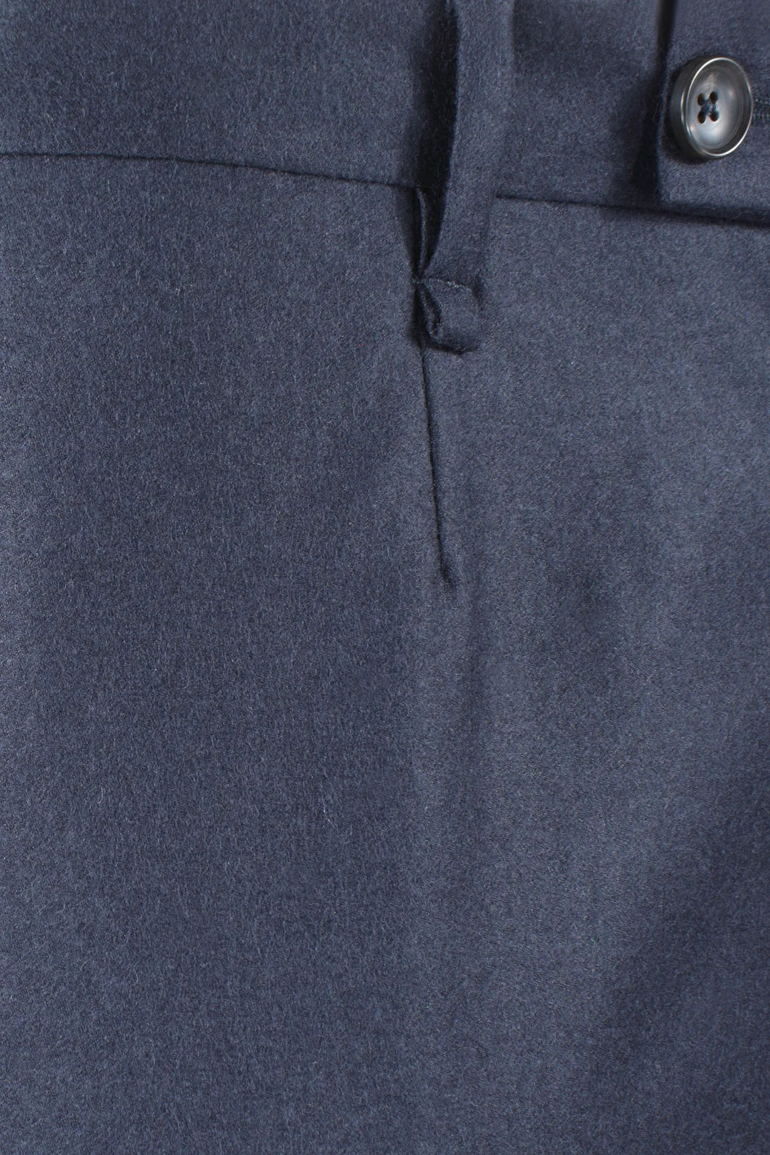 Pantalone in flanella di lana blu ripresa