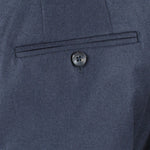 Pantalone in flanella di lana blu taschino