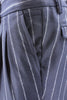 Load image into Gallery viewer, Pantalone con due pinces e cinturino in lana blu gessata tasca