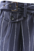 Load image into Gallery viewer, Pantalone con due pinces e cinturino in lana blu gessata taschino