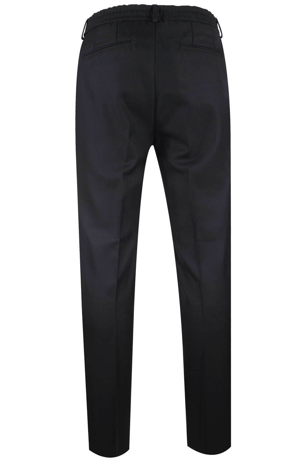 Pantalone con pince in lana nera retro