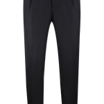 Pantalone con pince in lana nera