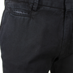 Pantalone in cotone tinto in capo nero taschino