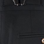 Pantalone con fibbie laterali in jersey nero fibbia