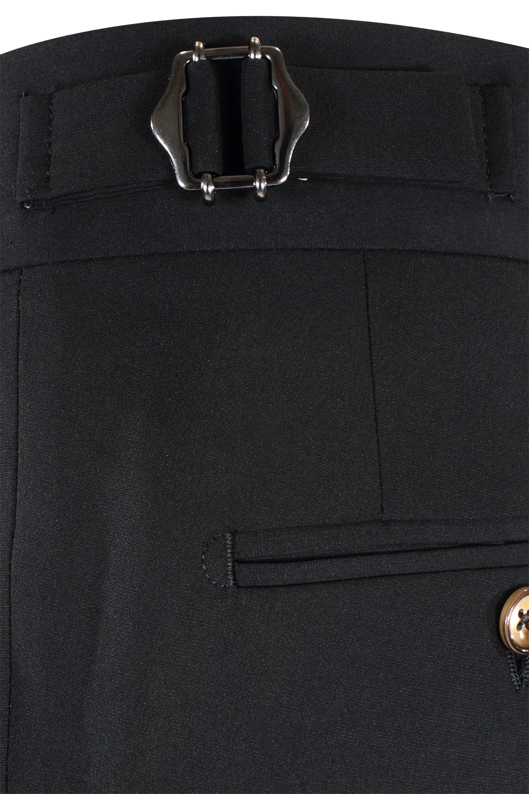 Pantalone con fibbie laterali in jersey nero fibbia