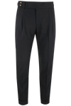 Pantalone con fibbie laterali in jersey nero