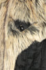Load image into Gallery viewer, Cappotto doppiopetto con ecopelliccia in lana nera taschino