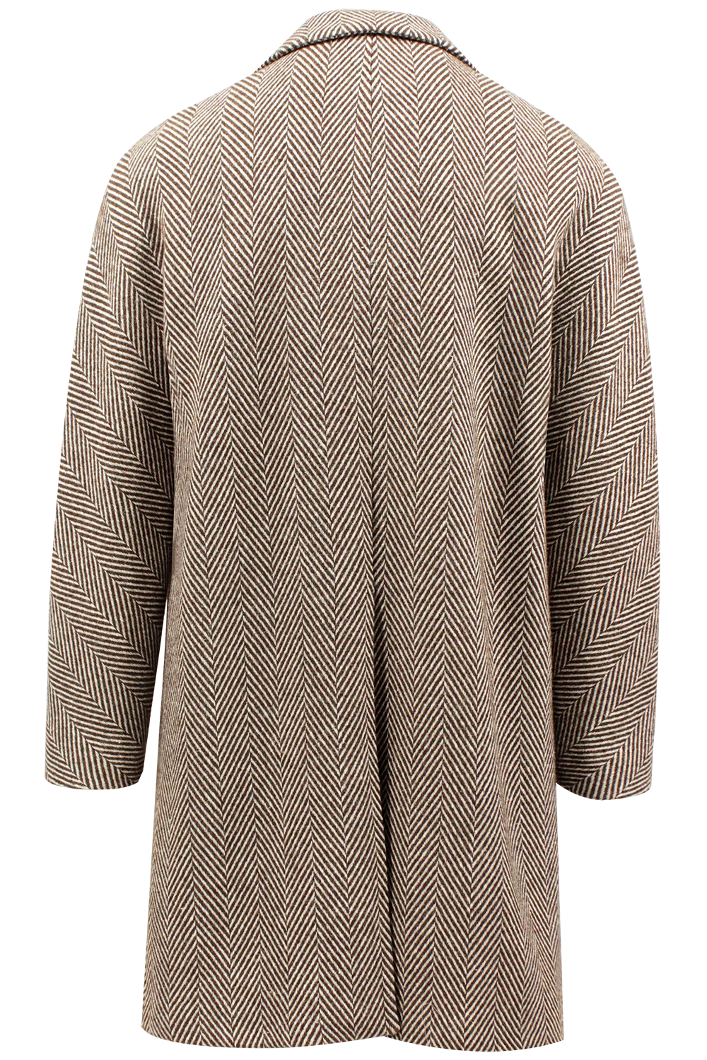 Cappotto in lana ecologica spigata moro retro