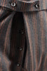 Load image into Gallery viewer, Cappotto in lana nera a righe marroni bottoniera