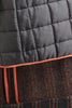 Cappotto in lana nera a righe marroni interno