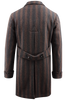 Cappotto in lana nera a righe marroni retro