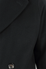 Cappotto over doppiopetto cinta in lana nera asola