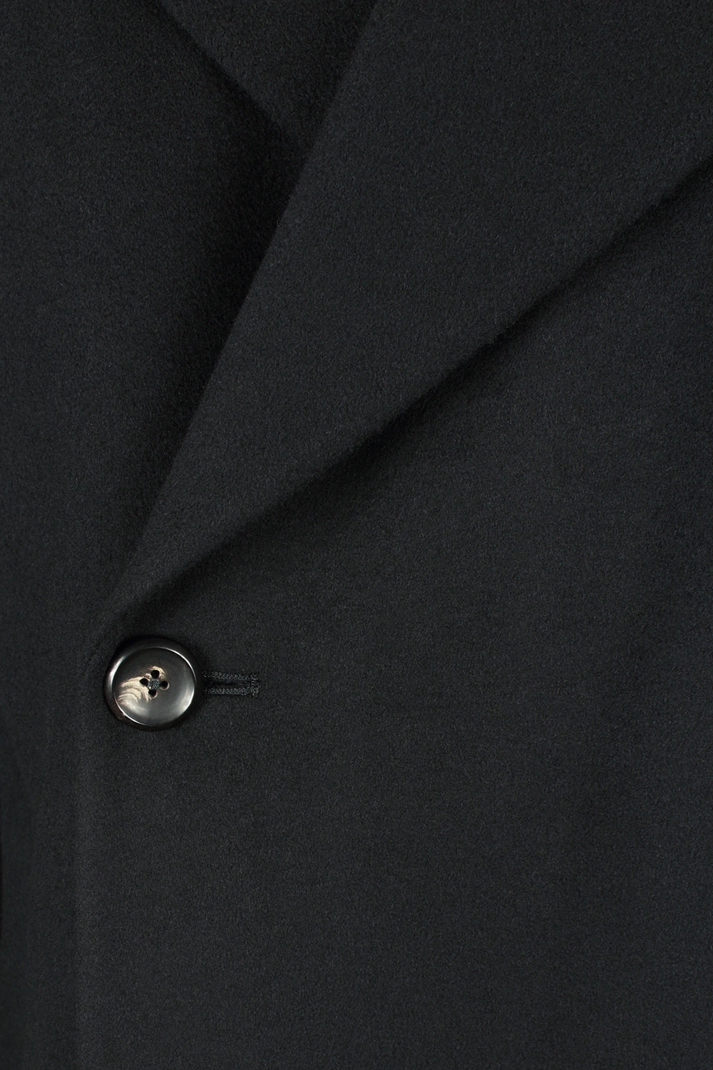 Cappotto over doppiopetto cinta in lana nera bottone