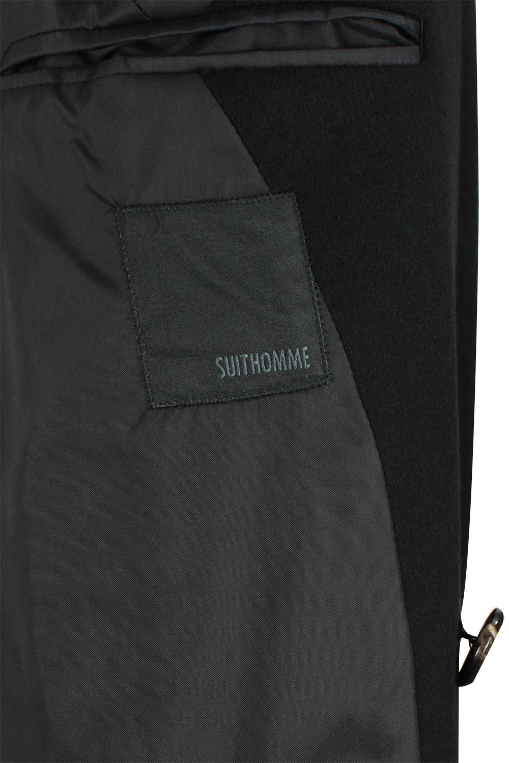 Cappotto over doppiopetto cinta in lana nera brand