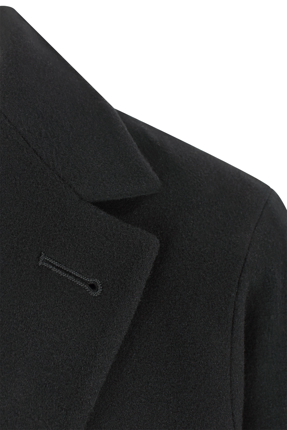 Cappotto in pura lana nera rever