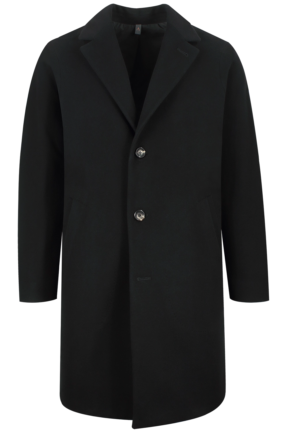 Cappotto in pura lana nera