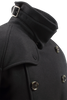 cappotto trench doppiopetto in lana nera cinturino