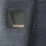 Giacca doppiopetto in lana blu fiammata brand