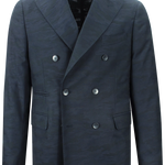 Giacca doppiopetto in lana camouflage blu