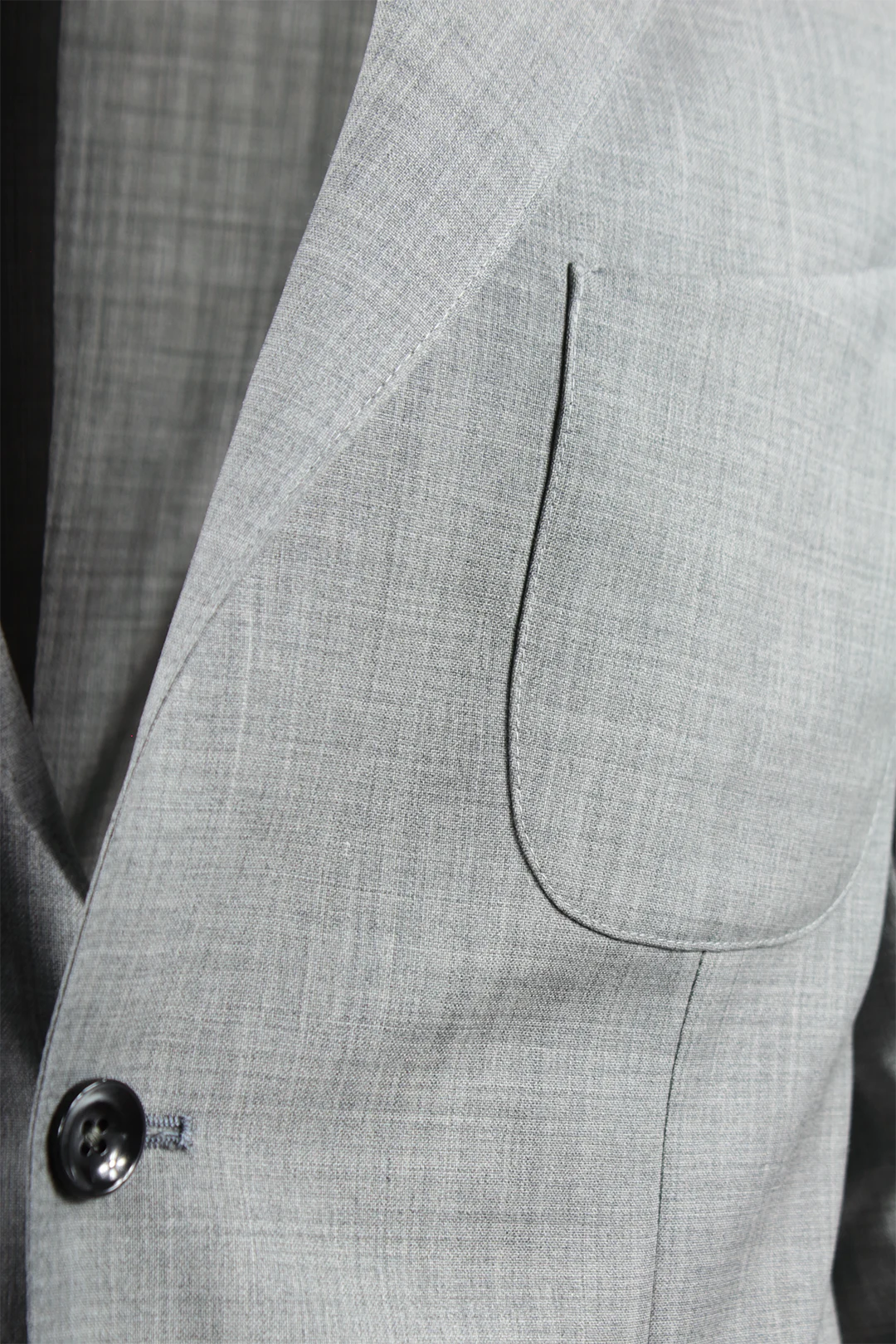 Giacca sfoderata in tela di lana grigio chiaro tasca