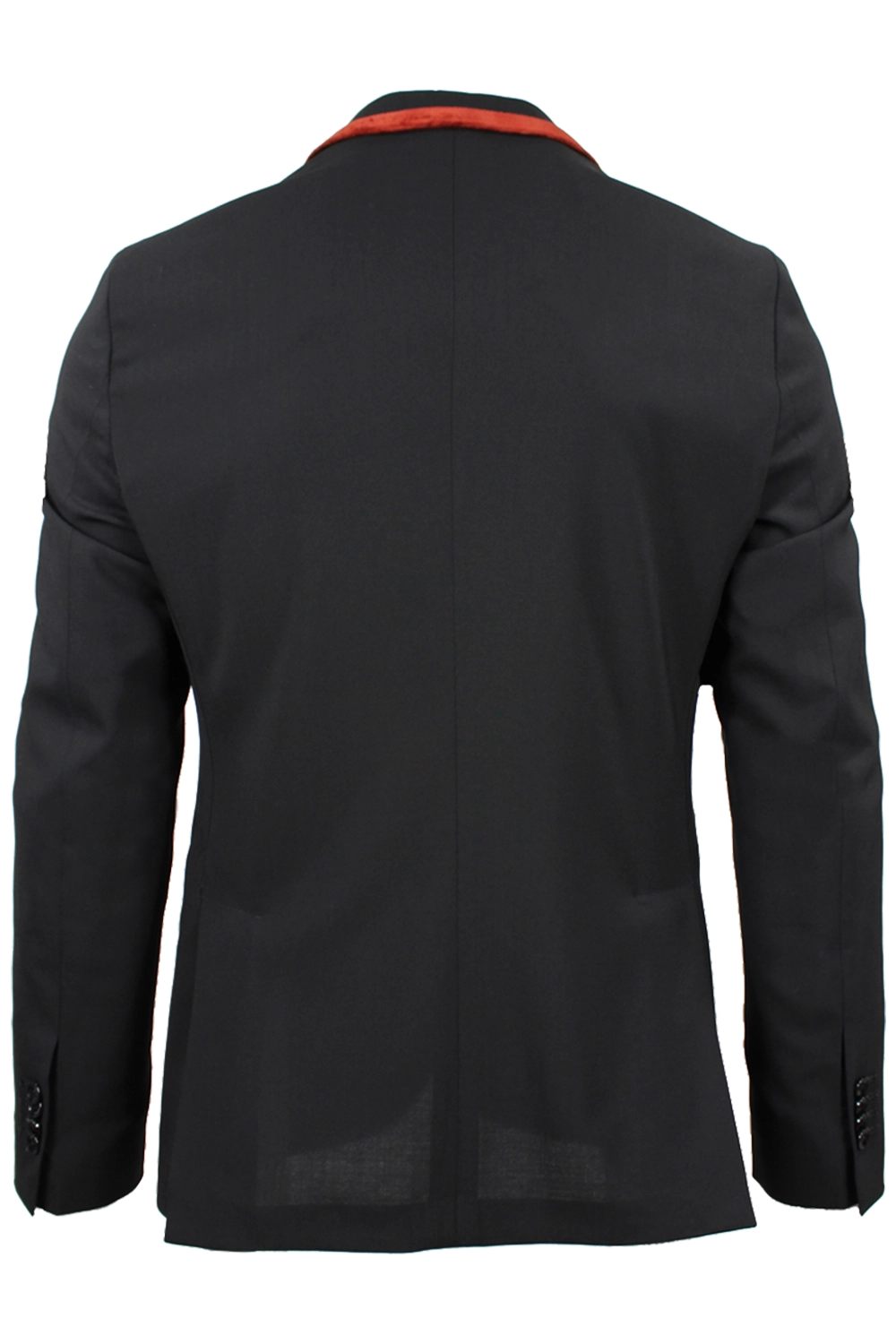 Giacca in tela di lana nera con profilo retro