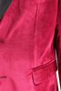 Giacca in velluto liscio rosso porpora patta