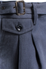 Load image into Gallery viewer, Pantalone con due pinces e cinturino in lana blu taschino