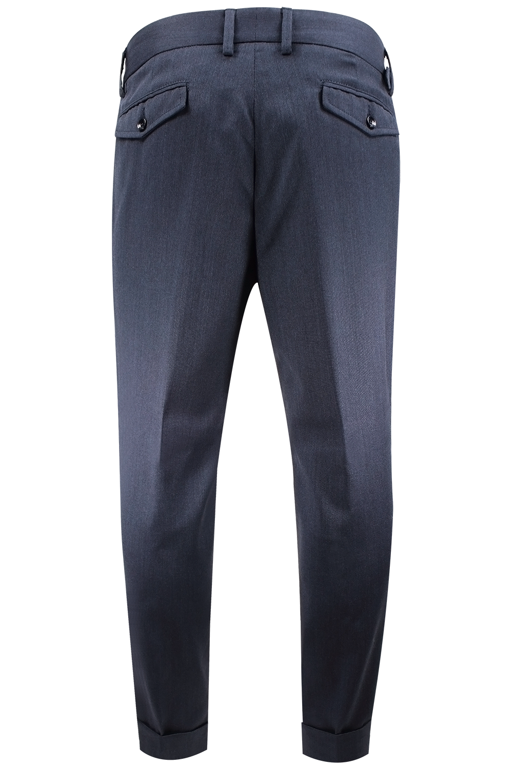 Pantalone con due pinces e cinturino in lana blu retro