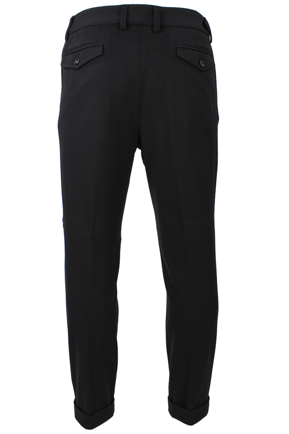 Pantalone con due pinces in jersey nero retro